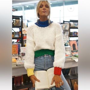 NWT Yellow The Label Zora Chunky Sweater